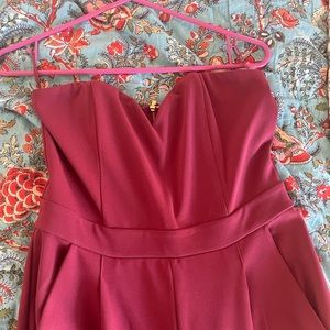 Express Strapless Sweetheart Neckline Jumpsuit. Berry. Size 8. Worn once